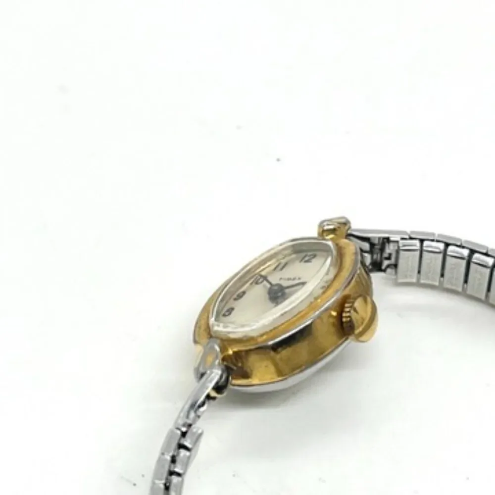 VINTAGE TIMEX WATCH Cavatina Ladies Gold Tone Oval Stretch Band AS IS